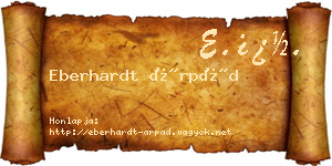 Eberhardt Árpád névjegykártya